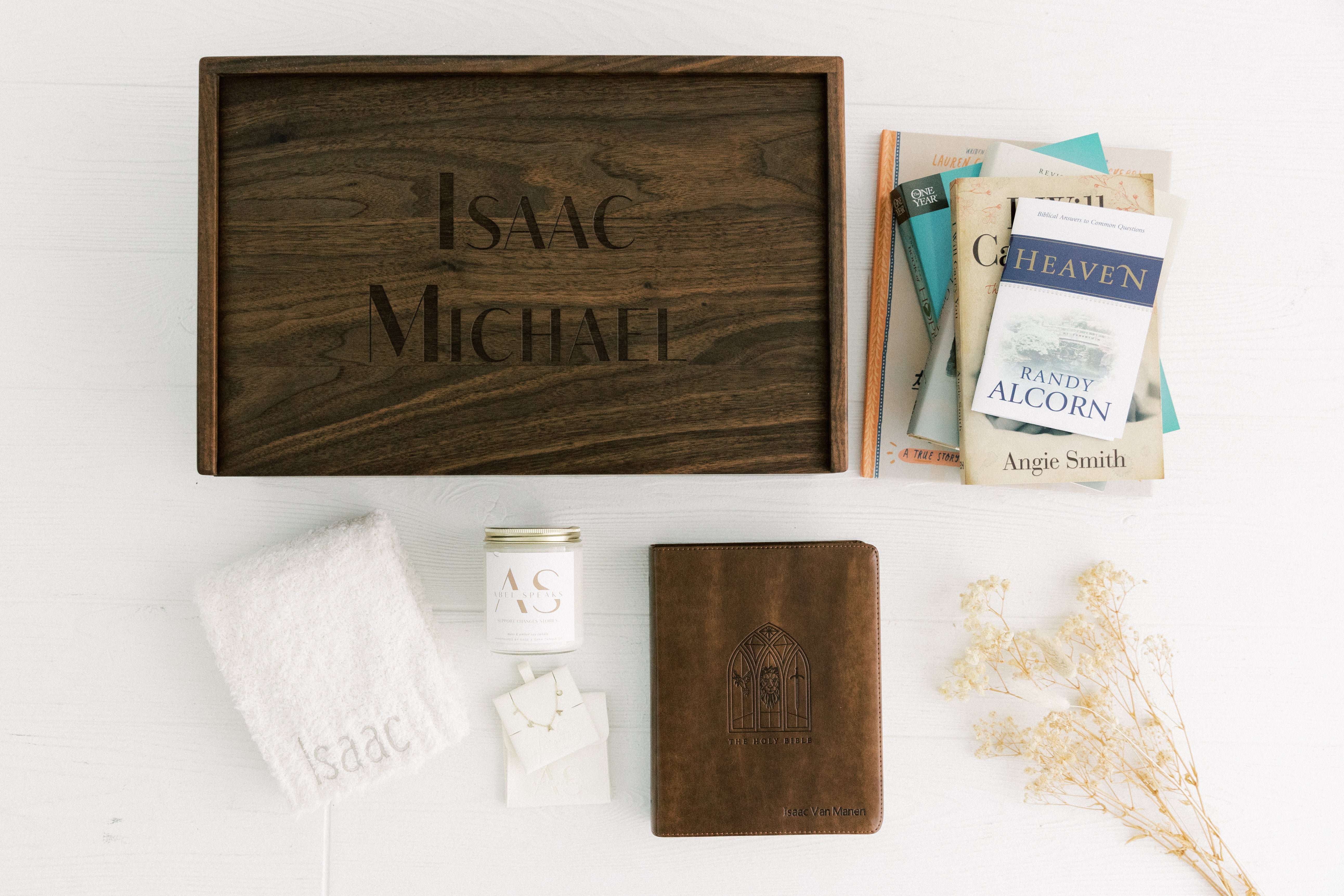 Engraved Handmade Walnut Keepsake Box (Resources & Gifts Included)