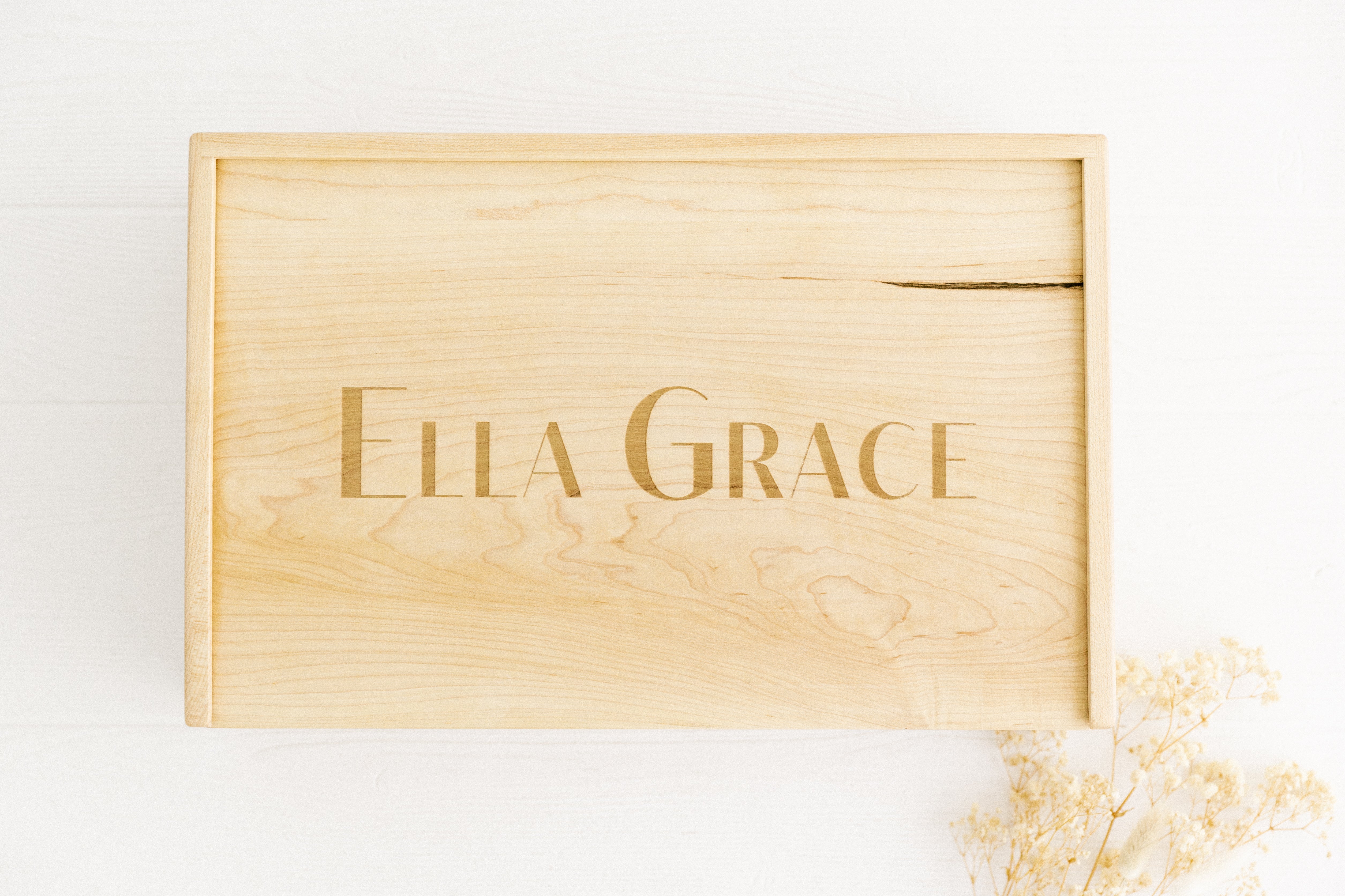 Engraved Handmade Maple Keepsake Box (Empty Box)