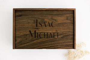 Engraved Handmade Walnut Keepsake Box (Empty Box)